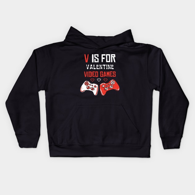 V is for Video Games #3 Kids Hoodie by XYDstore